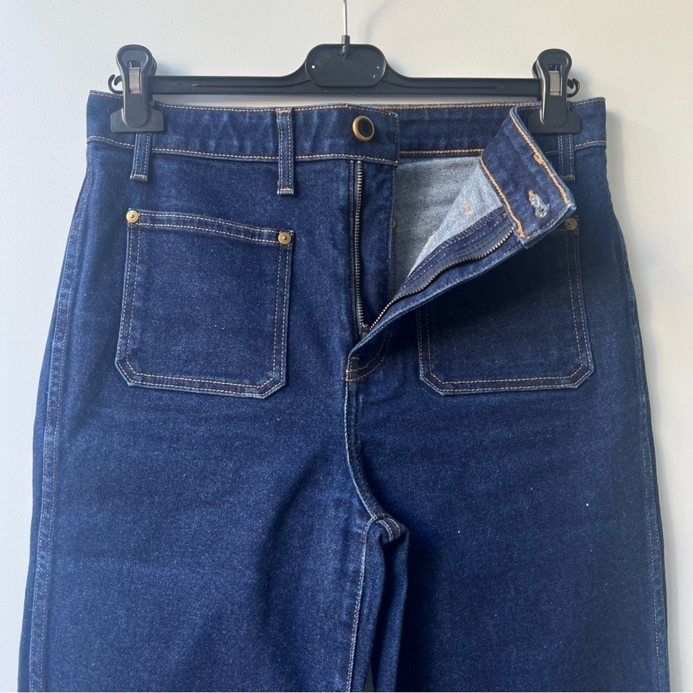 Khaite Raquel Patch Pocket Crop Flare Jeans - Dark Blue Wash - Size 31 - Picture 8 of 14